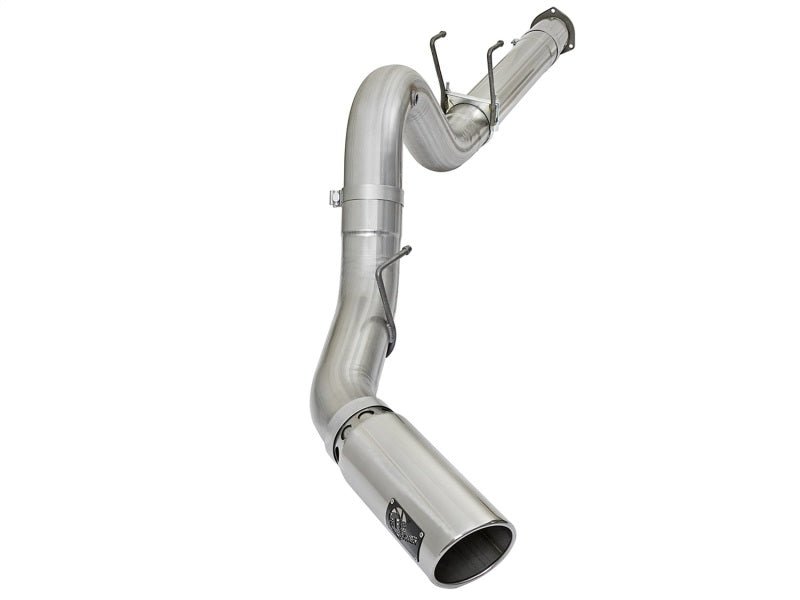 aFe ATLAS 5in DPF - Back Alum Steel Exhaust System w/Polished Tip 2017 Ford Diesel Trucks V8 - 6.7L (td) - DPF Back - aFe