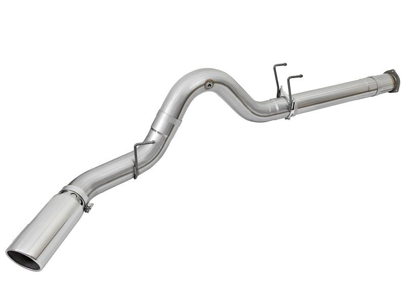 aFe ATLAS 5in DPF - Back Alum Steel Exhaust System w/Polished Tip 2017 Ford Diesel Trucks V8 - 6.7L (td) - DPF Back - aFe