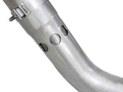 aFe Atlas Exhaust 4in DPF - Back Exhaust Aluminized Steel Polished Tip 11 - 14 ford Diesel Truck V8 - 6.7L - DPF Back - aFe