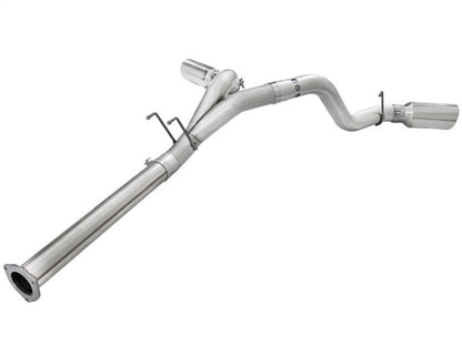 aFe Atlas Exhaust 4in DPF - Back Exhaust Aluminized Steel Polished Tip 11 - 14 ford Diesel Truck V8 - 6.7L - DPF Back - aFe