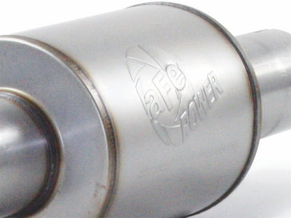 aFe Atlas Exhausts Mufflers Al Steel EXH Muffler 4 ID In/Out 8 Dia x 12L AL - Catback - aFe
