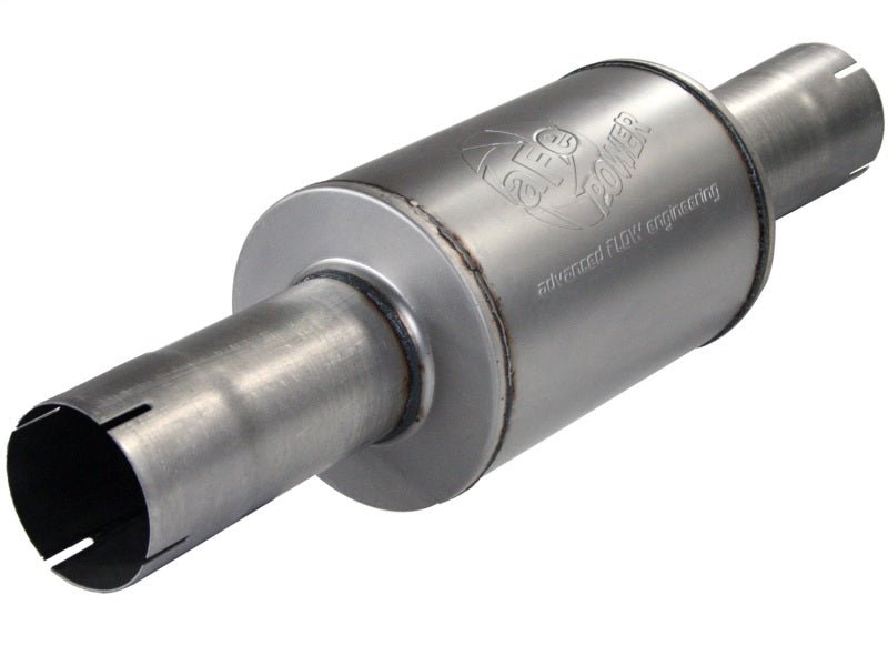 aFe Atlas Exhausts Mufflers Al Steel EXH Muffler 4 ID In/Out 8 Dia x 12L AL - Catback - aFe