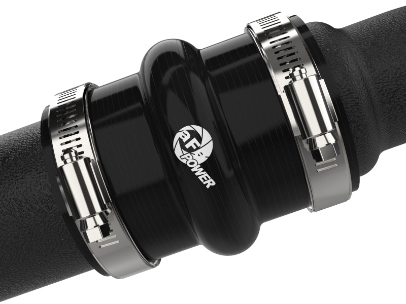 aFe BladeRunner 2in to 2-1/2in Aluminum Hot Charge Pipe Black Ford F-150 24-26 V6-2.7L (tt)-Intercoolers-aFe