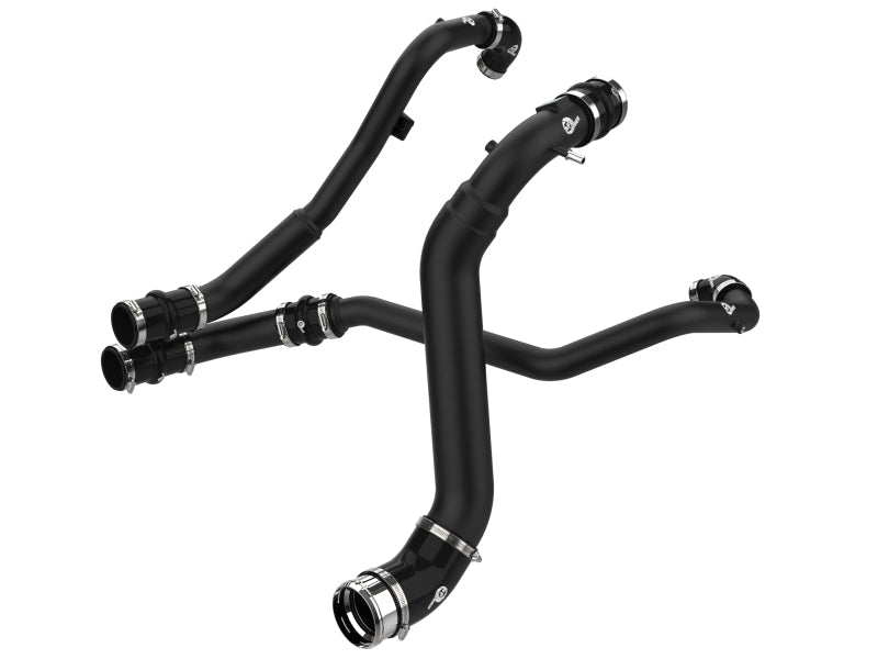 aFe BladeRunner Aluminum Hot and Cold Charge Pipe Kit Black Ford F-150 24-26 V6-2.7L (tt)-Intercoolers-aFe