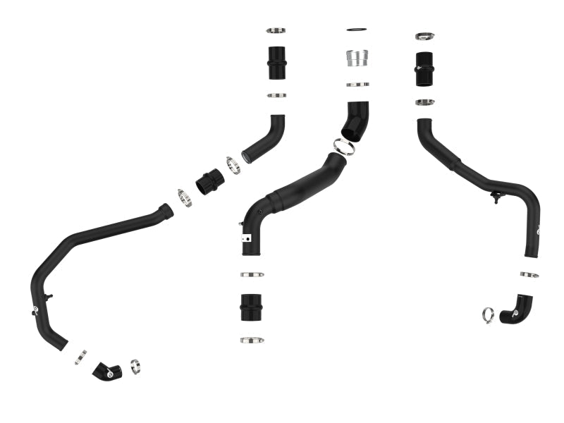 aFe BladeRunner Aluminum Hot and Cold Charge Pipe Kit Black Ford F-150 24-26 V6-2.7L (tt)-Intercoolers-aFe