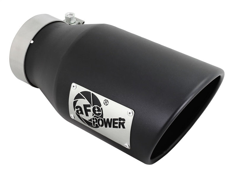 aFe Diesel Exhaust Tip Bolt On Black 4in Inlet x 6in Outlet x 12in - Catback - aFe