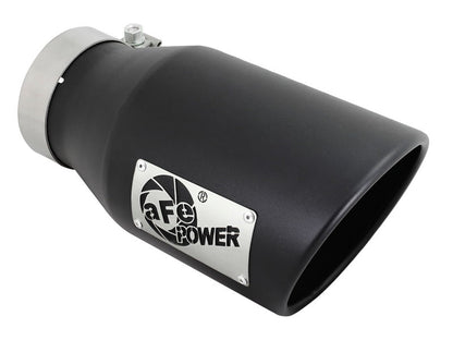 aFe Diesel Exhaust Tip Bolt On Black 4in Inlet x 6in Outlet x 12in - Catback - aFe