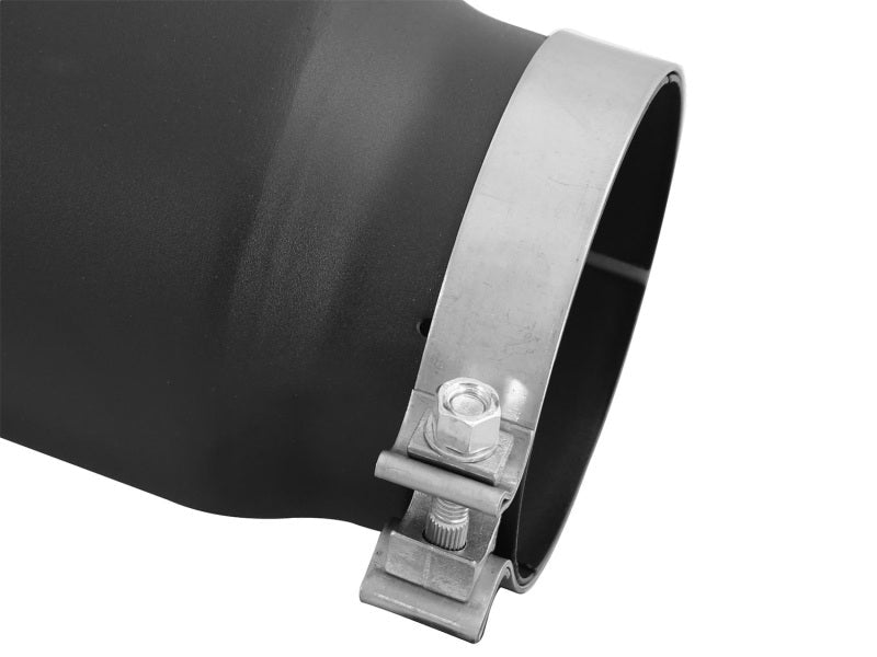aFe Diesel Exhaust Tip Bolt On Black 5in Inlet x 6in Outlet x 12in Long - Catback - aFe