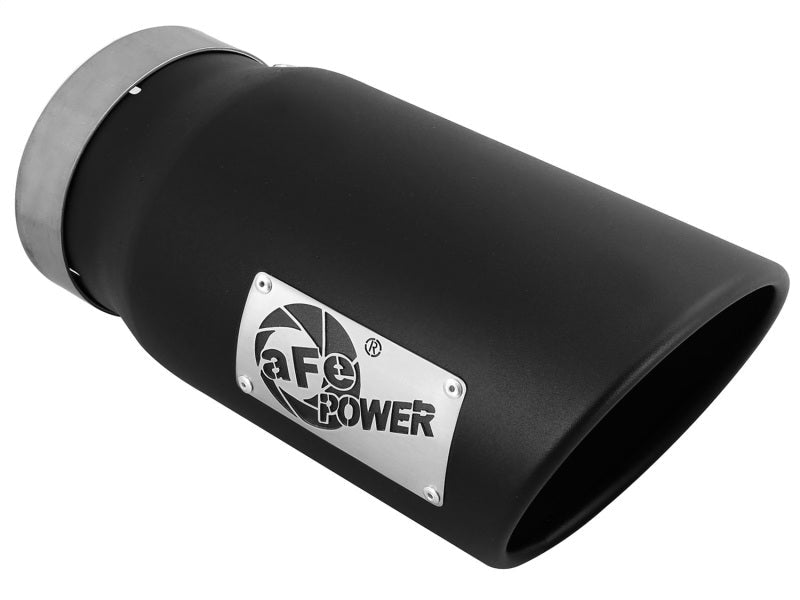 aFe Diesel Exhaust Tip Bolt On Black 5in Inlet x 6in Outlet x 12in Long - Catback - aFe