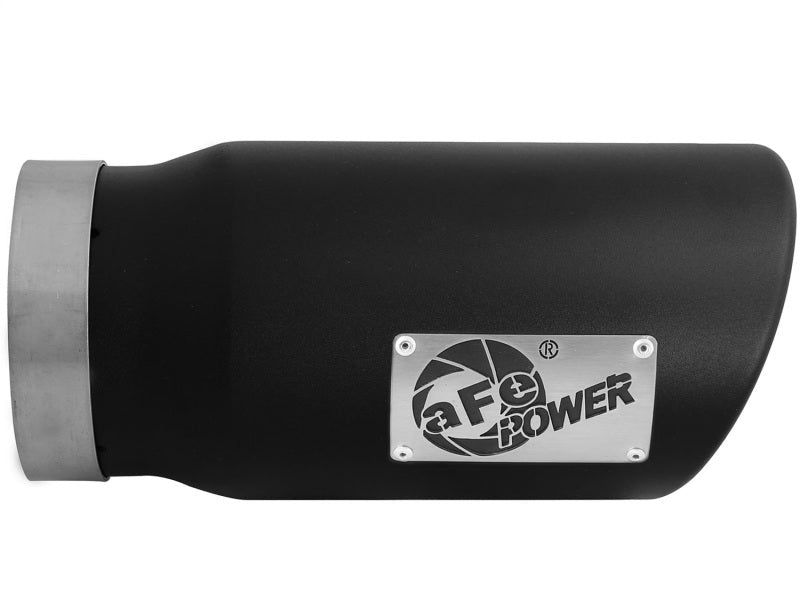 aFe Diesel Exhaust Tip Bolt On Black 5in Inlet x 6in Outlet x 12in Long - Catback - aFe