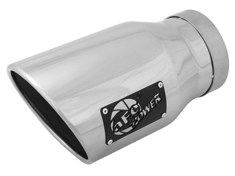 aFe Diesel Exhaust Tip Bolt On Black 5in Inlet x 7in Outlet x 12in - Right - Catback - aFe
