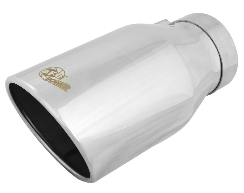 aFe Diesel Exhaust Tip Bolt On Polished 4in Inlet x 6in Outlet x 12in Length - Catback - aFe