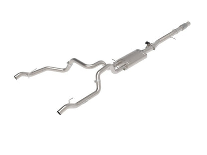 aFe Gemini XV 4in to Dual 3in 304 SS Cat - Back Exhaust w/ Cutout 19 - 21 GM Silverado/Sierra V8 - 6.2L - Catback - aFe