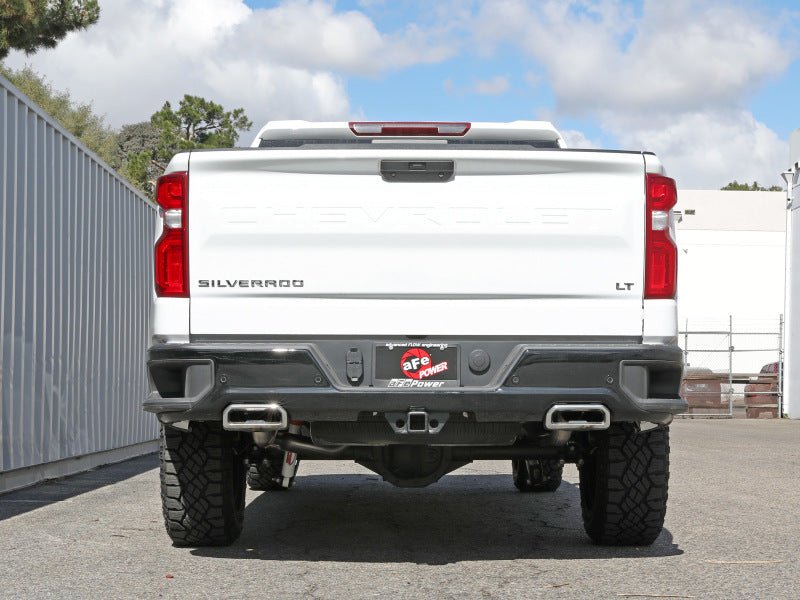 aFe Gemini XV 4in to Dual 3in 304 SS Cat - Back Exhaust w/ Cutout 19 - 21 GM Silverado/Sierra V8 - 6.2L - Catback - aFe