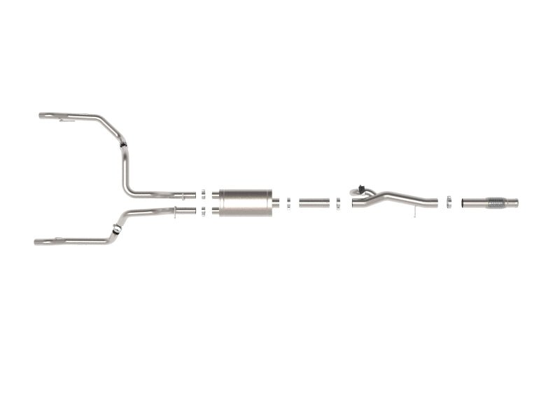 aFe Gemini XV 4in to Dual 3in 304 SS Cat - Back Exhaust w/ Cutout 19 - 21 GM Silverado/Sierra V8 - 6.2L - Catback - aFe