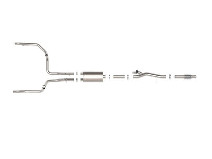 aFe Gemini XV 4in to Dual 3in 304 SS Cat - Back Exhaust w/ Cutout 19 - 21 GM Silverado/Sierra V8 - 6.2L - Catback - aFe