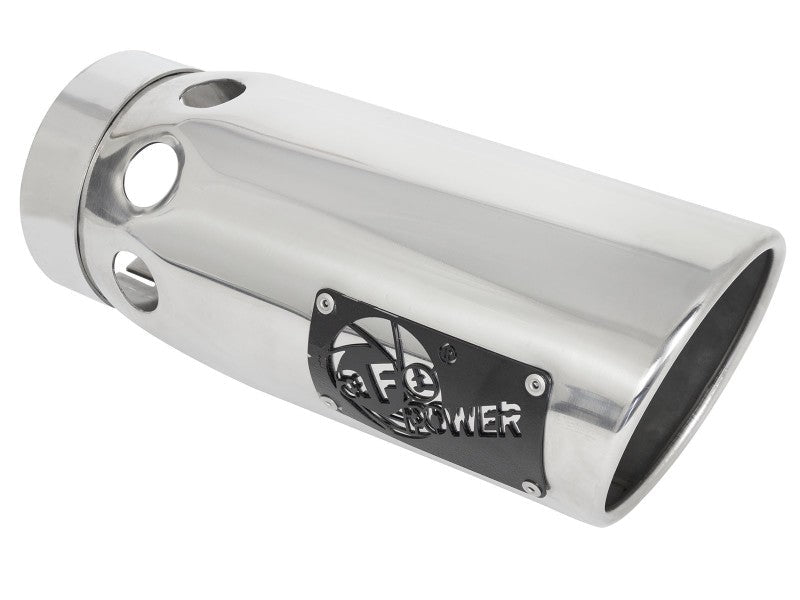 aFe Large Bore - HD 4in 409SS DPF - Back Exhaust System w/Polished Tips 20 GM Diesel Trucks V8 - 6.6L - DPF Back - aFe