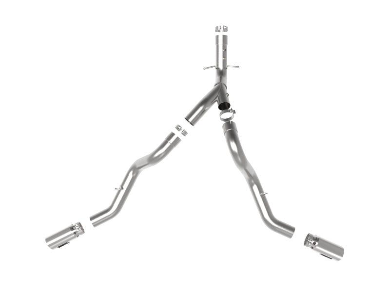 aFe Large Bore - HD 4in 409SS DPF - Back Exhaust System w/Polished Tips 20 GM Diesel Trucks V8 - 6.6L - DPF Back - aFe