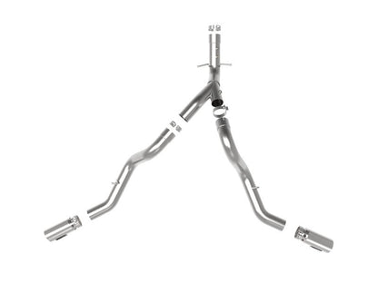 aFe Large Bore - HD 4in 409SS DPF - Back Exhaust System w/Polished Tips 20 GM Diesel Trucks V8 - 6.6L - DPF Back - aFe