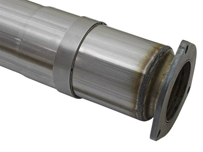 aFe LARGE BORE HD 5in 409 - SS DPF - Back Exhaust w/Polished Tip 2017 Ford Diesel Trucks V8 6.7L (td) - DPF Back - aFe