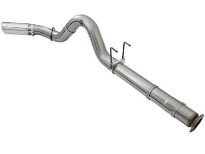 aFe LARGE BORE HD 5in 409 - SS DPF - Back Exhaust w/Polished Tip 2017 Ford Diesel Trucks V8 6.7L (td) - DPF Back - aFe