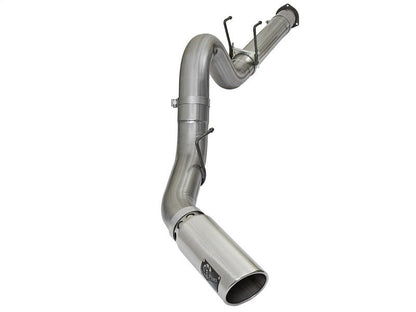 aFe LARGE BORE HD 5in 409 - SS DPF - Back Exhaust w/Polished Tip 2017 Ford Diesel Trucks V8 6.7L (td) - DPF Back - aFe