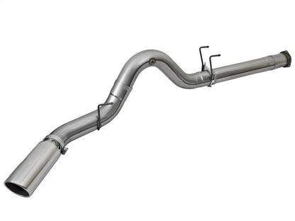 aFe LARGE BORE HD 5in 409 - SS DPF - Back Exhaust w/Polished Tip 2017 Ford Diesel Trucks V8 6.7L (td) - DPF Back - aFe