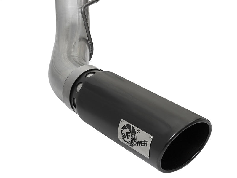 aFe Large Bore - HD 5in DPF Back 409 SS Exhaust System w/Black Tip 2017 Ford Diesel Trucks V8 6.7L(td) - DPF Back - aFe