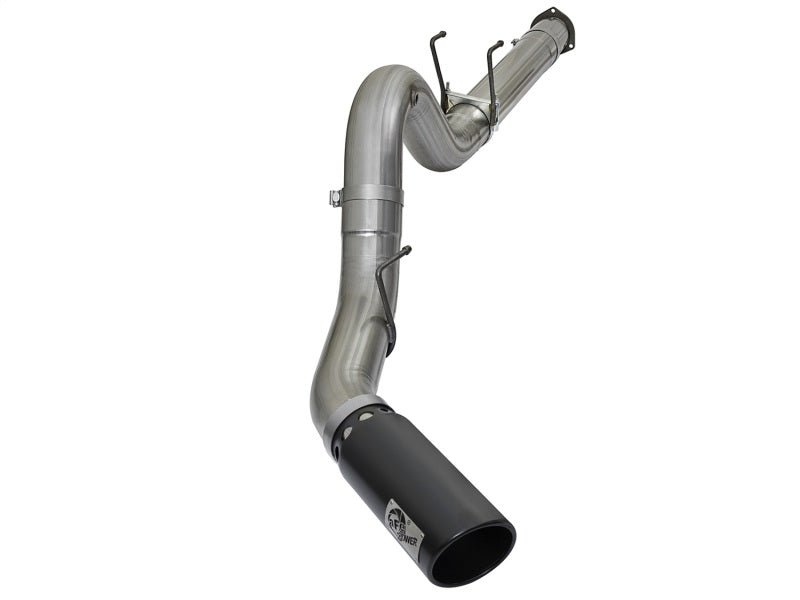 aFe Large Bore - HD 5in DPF Back 409 SS Exhaust System w/Black Tip 2017 Ford Diesel Trucks V8 6.7L(td) - DPF Back - aFe