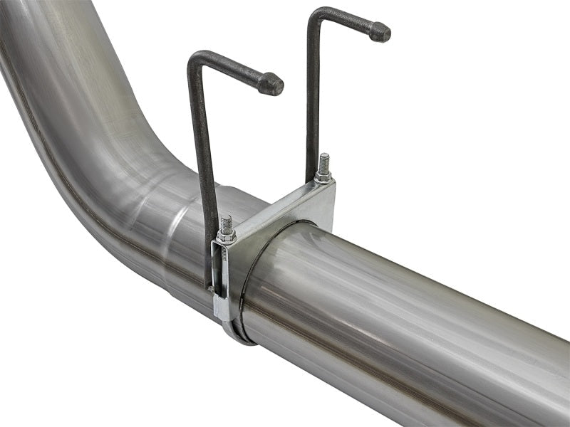 aFe Large Bore - HD 5in DPF Back 409 SS Exhaust System w/Black Tip 2017 Ford Diesel Trucks V8 6.7L(td) - DPF Back - aFe