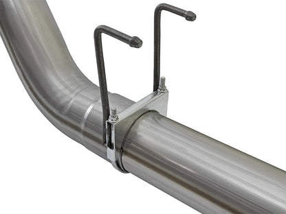 aFe Large Bore - HD 5in DPF Back 409 SS Exhaust System w/Black Tip 2017 Ford Diesel Trucks V8 6.7L(td) - DPF Back - aFe