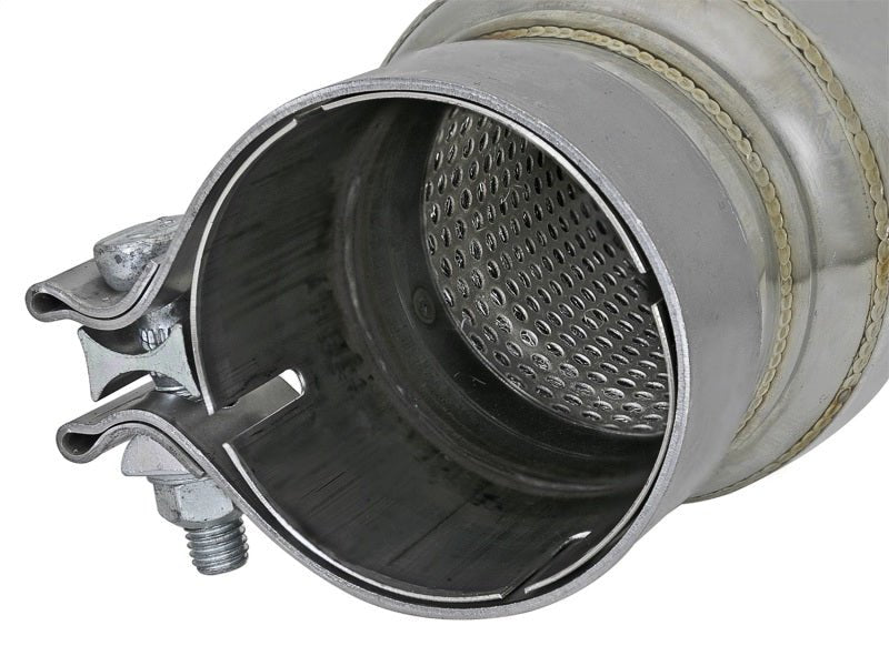 aFe MACH Force - Xp 304 Stainless Steel Resonator 2.5in Inlet/Outlet x 4in Dia x 15in Body x 19in L - X Pipes - aFe
