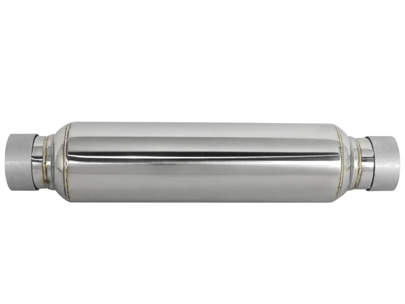 aFe MACH Force - Xp 304 Stainless Steel Resonator 2.5in Inlet/Outlet x 4in Dia x 15in Body x 19in L - X Pipes - aFe