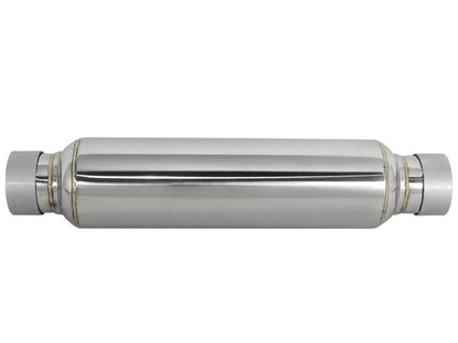 aFe MACH Force - Xp 304 Stainless Steel Resonator 2.5in Inlet/Outlet x 4in Dia x 15in Body x 19in L - X Pipes - aFe
