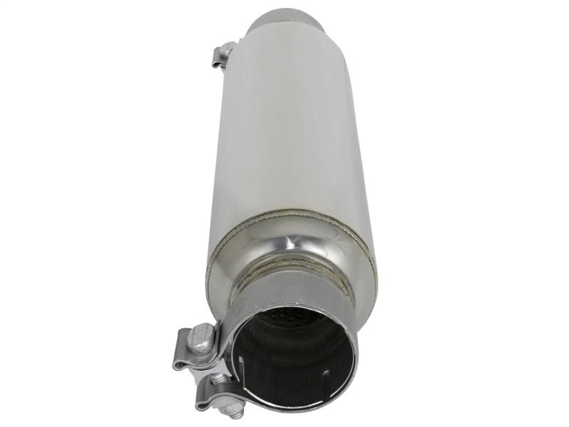 aFe MACH Force - Xp 304 Stainless Steel Resonator 2.5in Inlet/Outlet x 4in Dia x 15in Body x 19in L - X Pipes - aFe
