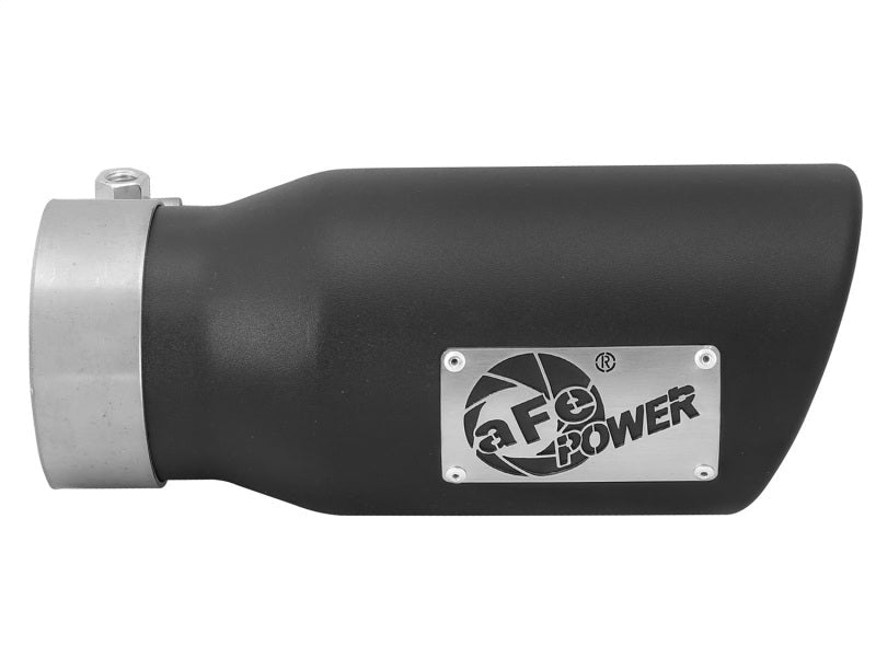 aFe MACHForce XP 3in Inlet x 4in Outlet x 9in Length Clamp - On Black Tip - Catback - aFe