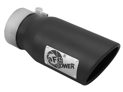 aFe MACHForce XP 3in Inlet x 4in Outlet x 9in Length Clamp - On Black Tip - Catback - aFe
