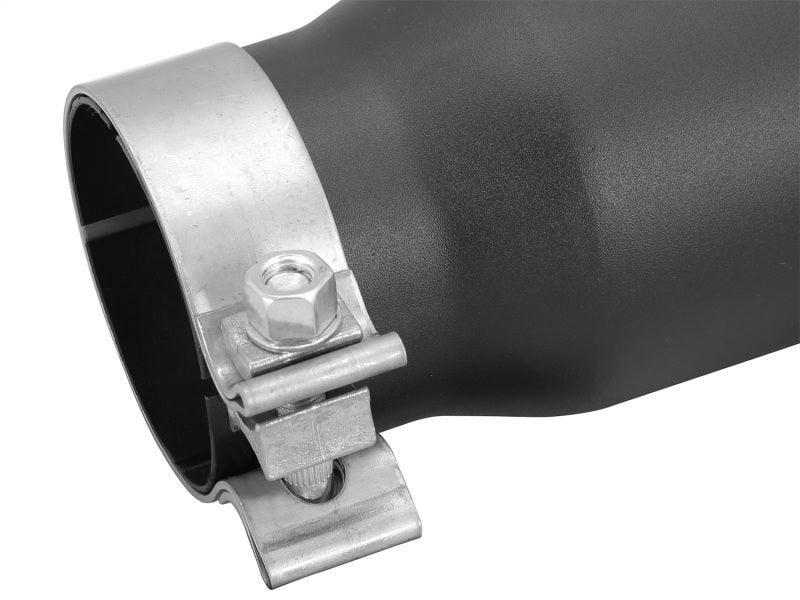 aFe MACHForce XP 3in Inlet x 4in Outlet x 9in Length Clamp - On Black Tip - Catback - aFe