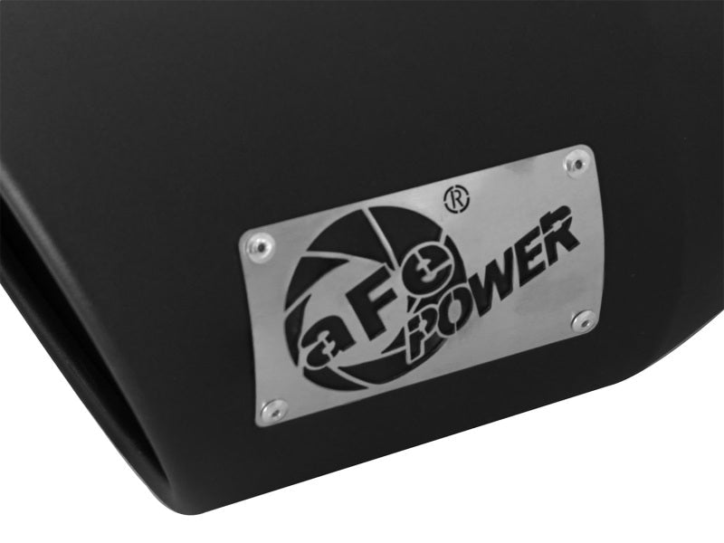 aFe MACHForce XP 5in 304 Stainless Steel Exhaust Tip 5 In x 7 Out x 12L in Bolt On Right - Black - Catback - aFe