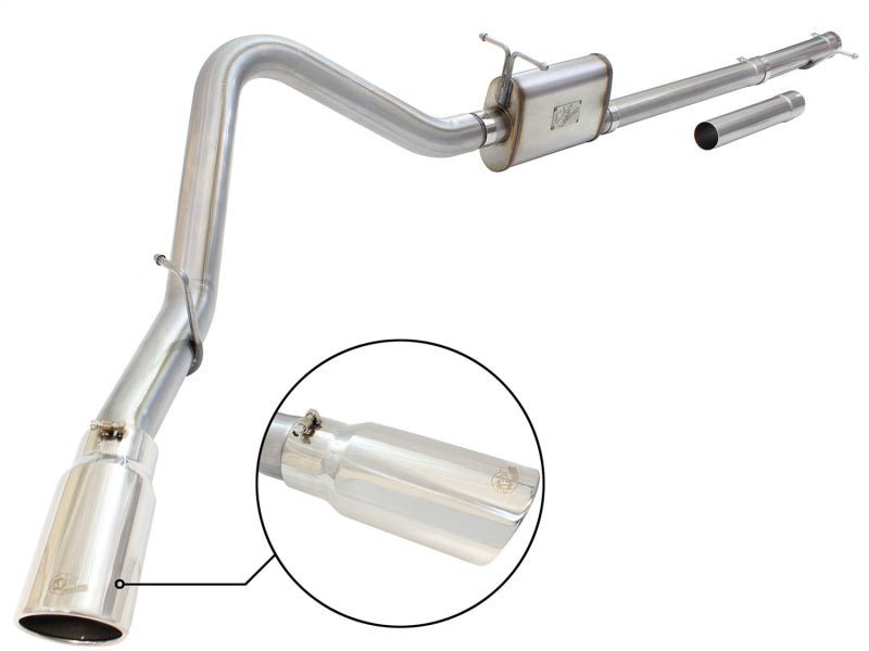 aFe MACHForce XP Exhaust 3in - 3.5in SS Single Side Ext CB w/ Polish Tip 99 - 04 Ford F - 250 V8 5.4L/6.8L - Catback - aFe