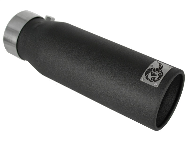aFe MACHForce XP Exhausts Tips SS - 304 EXH Tip 3in x 4Out x 12L Bolt - On (blk) - Catback - aFe