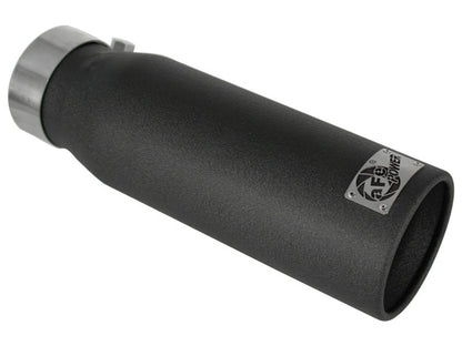 aFe MACHForce XP Exhausts Tips SS - 304 EXH Tip 3in x 4Out x 12L Bolt - On (blk) - Catback - aFe