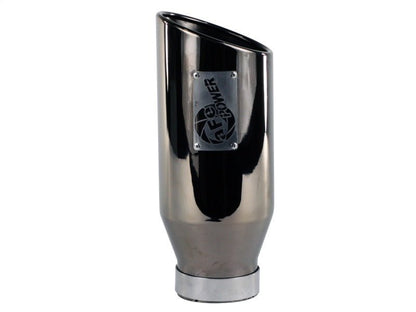 aFe MACHForce XP Exhausts Tips SS - 304 EXH Tip 4In x 6Out x 15L Bolt - On (blk chrome) - Catback - aFe