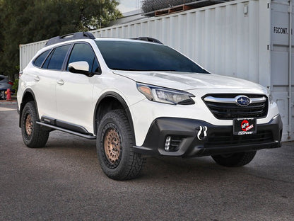 aFe POWER 20 - 23 Subaru Outback H4 2.4L (t) / H4 2.5L Terra Guard Trail Slider Steps - Black - Nerf Bars - aFe