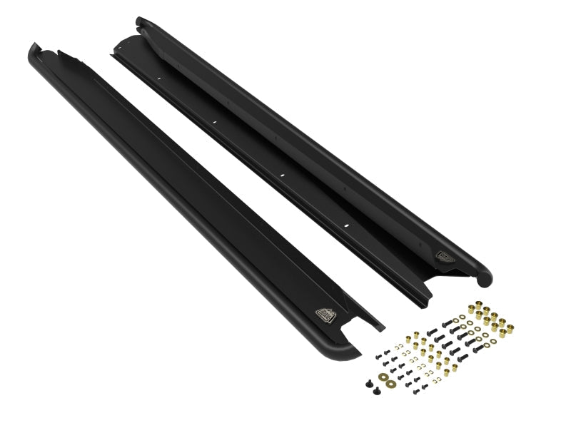 aFe POWER 20 - 23 Subaru Outback H4 2.4L (t) / H4 2.5L Terra Guard Trail Slider Steps - Black - Nerf Bars - aFe