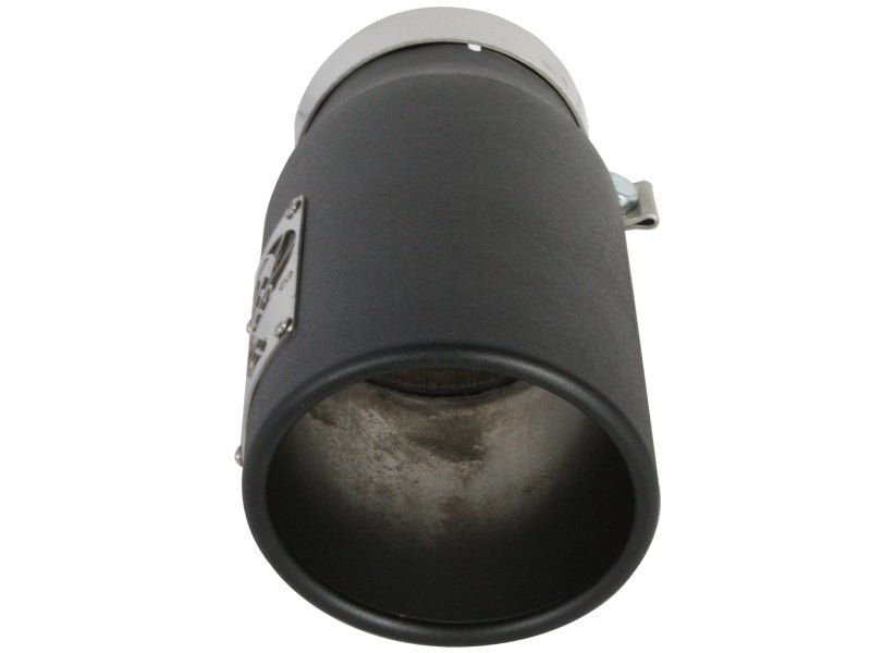 aFe Power Diesel Exhaust Tip Black - 4 in In x 5 out X 12 in Long Bolt On (Right) - Catback - aFe