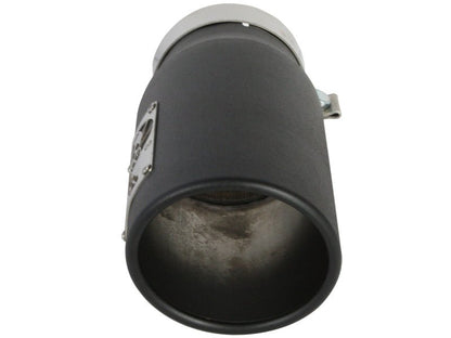 aFe Power Diesel Exhaust Tip Black - 4 in In x 5 out X 12 in Long Bolt On (Right) - Catback - aFe