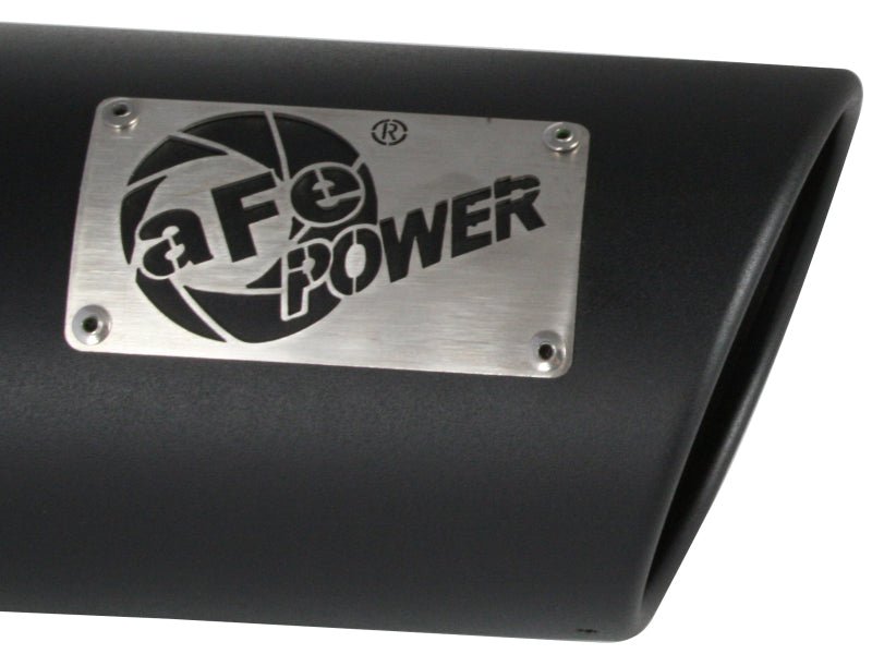 aFe Power Diesel Exhaust Tip Black - 4 in In x 5 out X 12 in Long Bolt On (Right) - Catback - aFe