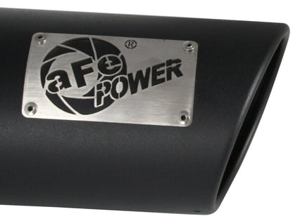 aFe Power Diesel Exhaust Tip Black - 4 in In x 5 out X 12 in Long Bolt On (Right) - Catback - aFe
