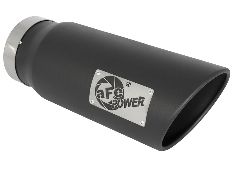 aFe Power MACH Force - Xp 5in In x 6in Out x 15in L Bolt - On 409 SS Exhaust Tip - Black - Catback - aFe